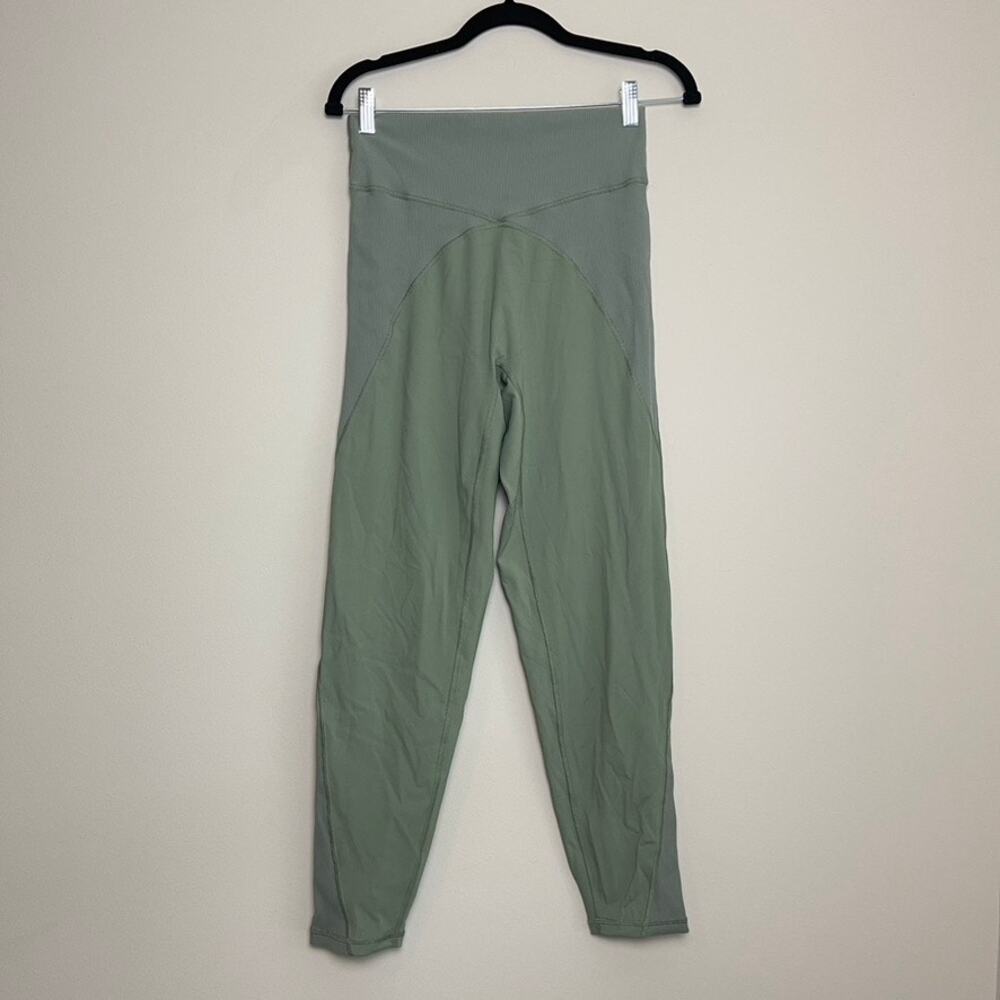 Offline By Aerie Green Ribbed Pull On High Rise 7/8 Leggings Athletic Women's XL